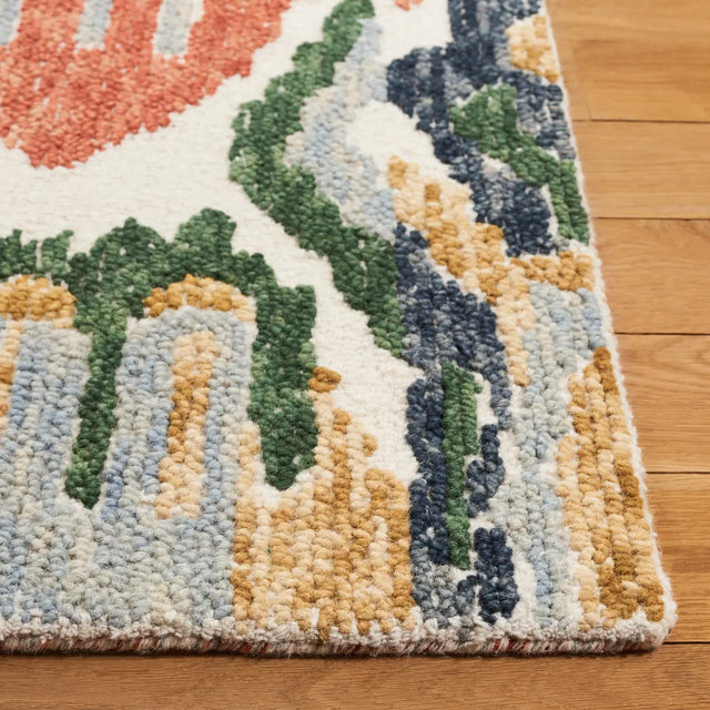 Safavieh Ikat 4'-0" x 6'-0" Rug in Green / Rust