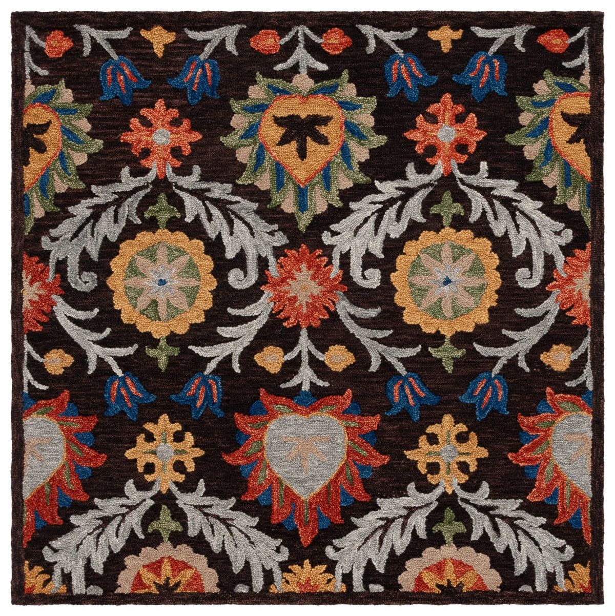 Safavieh Blossom 6'-0" x 6'-0" Rug in Brown / Orange