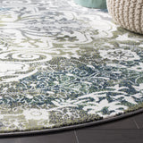Safavieh Watercolor 6'-7" x 6'-7" Rug in Ivory / Peacock Blue