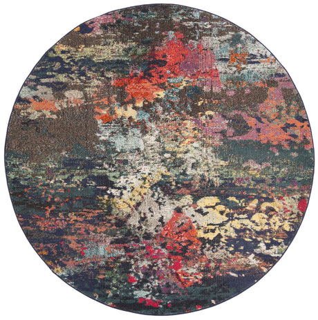 Safavieh Monaco 6'-7" x 6'-7" Rug in Brown / Teal
