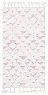 Safavieh Moroccan Tassel Shag 2'-3" x 4'-0" Rug in Ivory / Pink