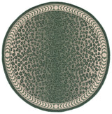 Safavieh Courtyard 6'-7" x 6'-7" Rug in Dark Green / Ivory