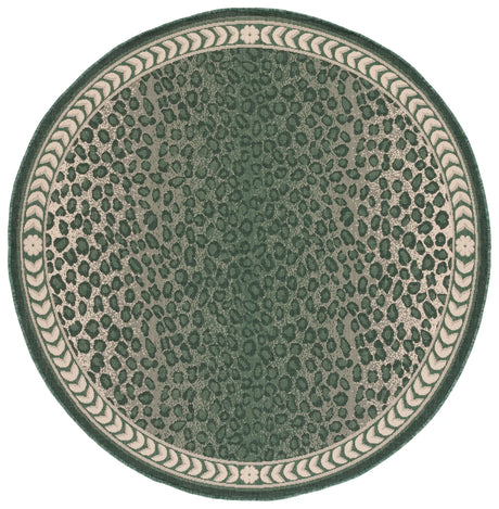 Safavieh Courtyard 6'-7" x 6'-7" Rug in Dark Green / Ivory