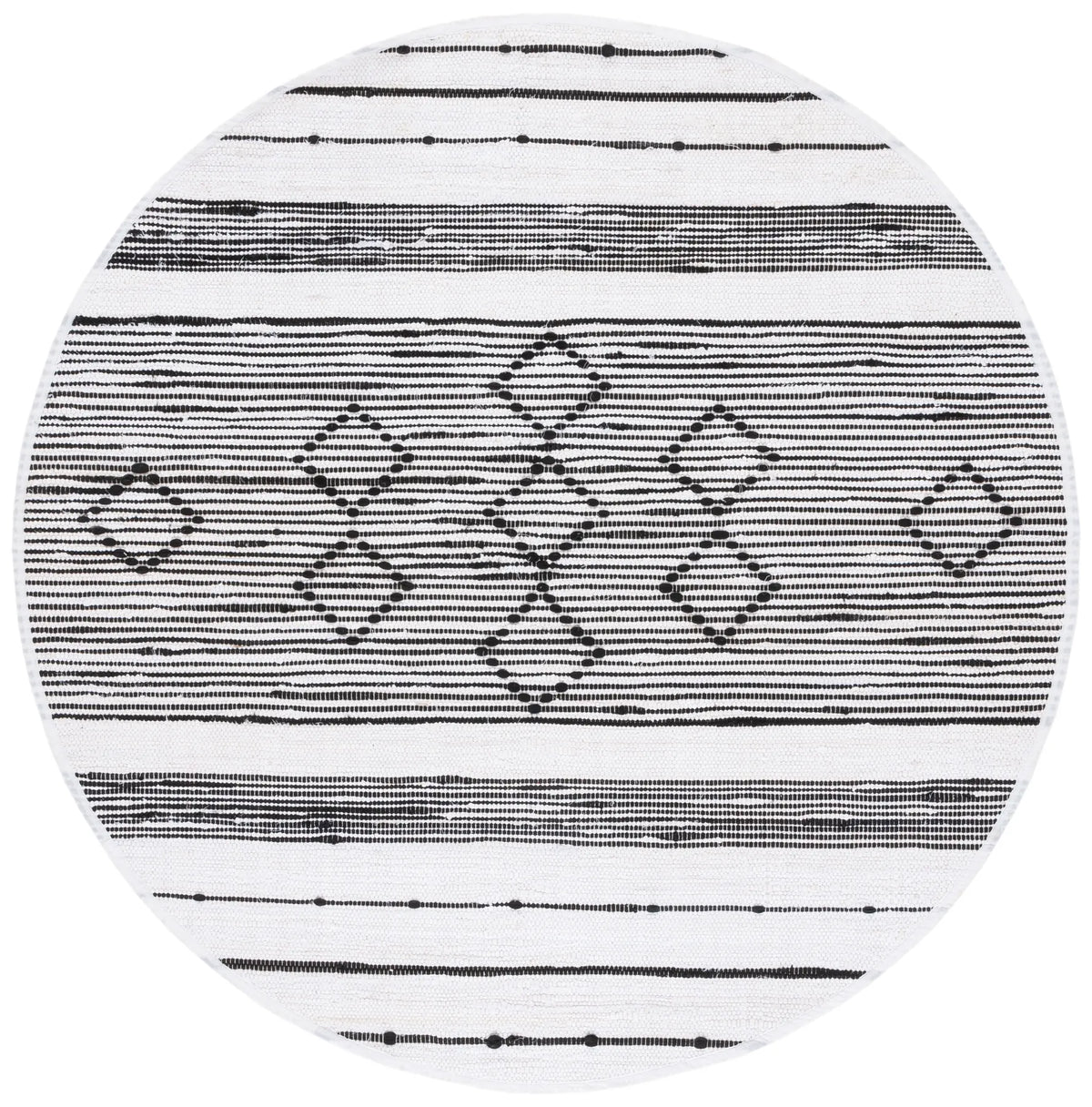 Safavieh Striped Kilim 6'-0" x 6'-0" Rug in Ivory / Black