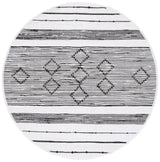 Safavieh Striped Kilim 6'-0" x 6'-0" Rug in Ivory / Black