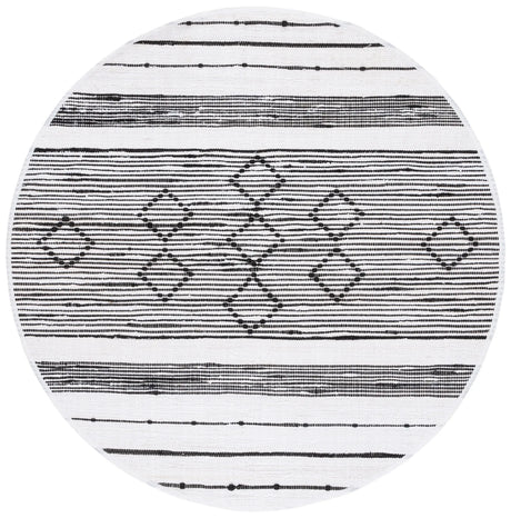Safavieh Striped Kilim 6'-0" x 6'-0" Rug in Ivory / Black