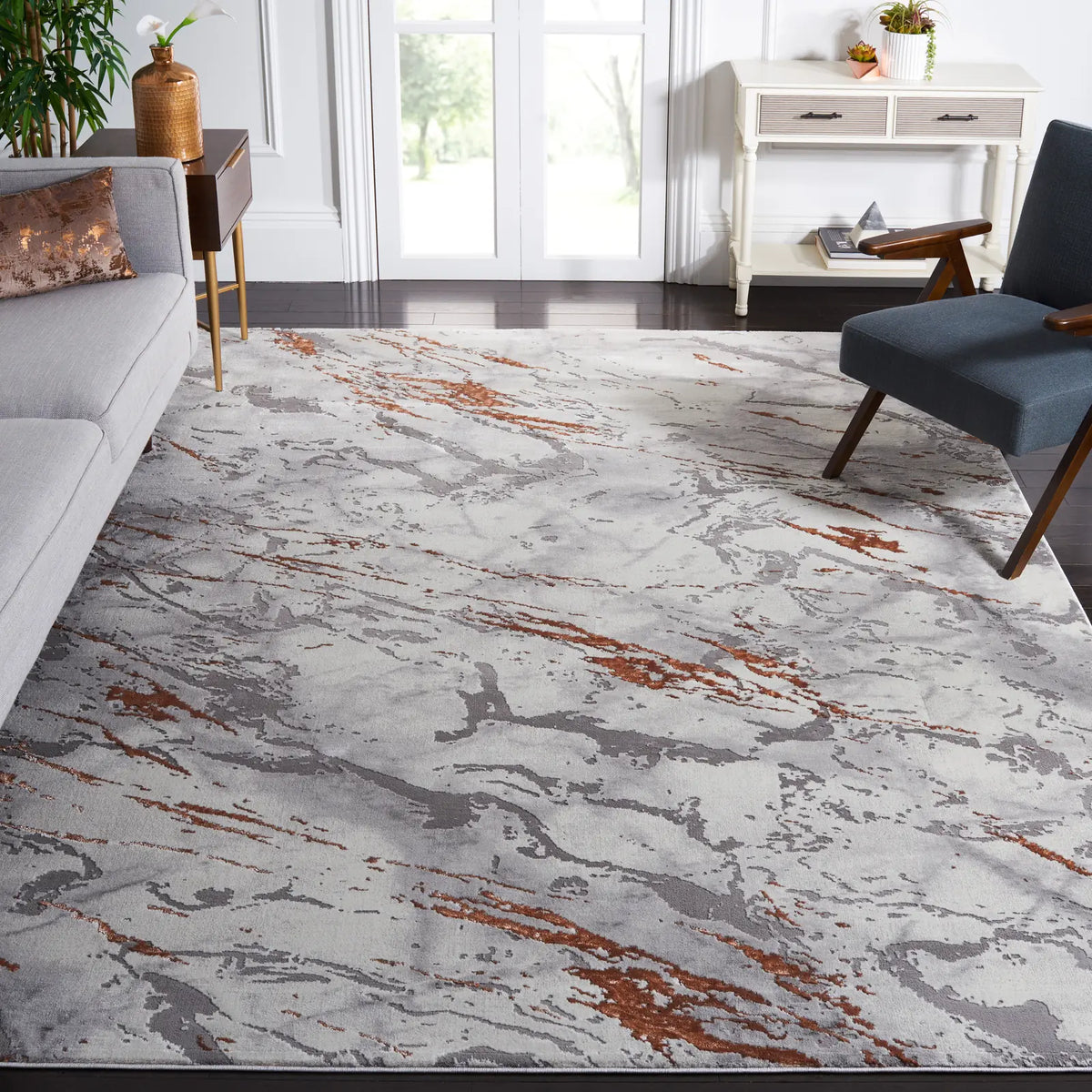 Safavieh Craft 8'-0" x 10'-0" Rug in Grey / Orange