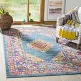 Safavieh Madison 4'-0" x 6'-0" Rug in Light Blue / Orange