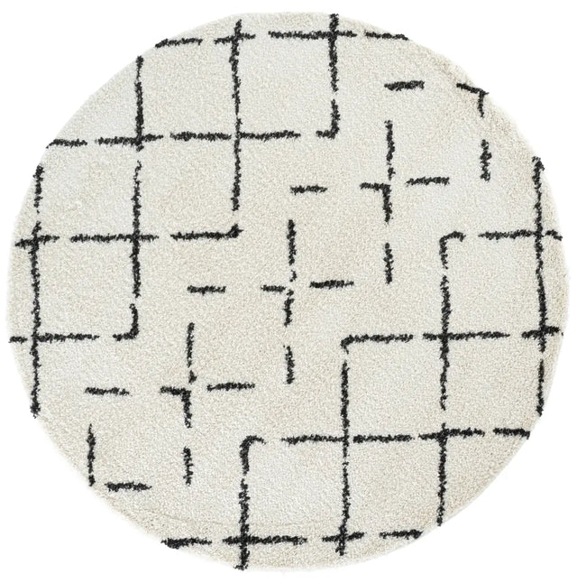 Safavieh Arizona Shag 6'-7" x 6'-7" Rug in Ivory / Black