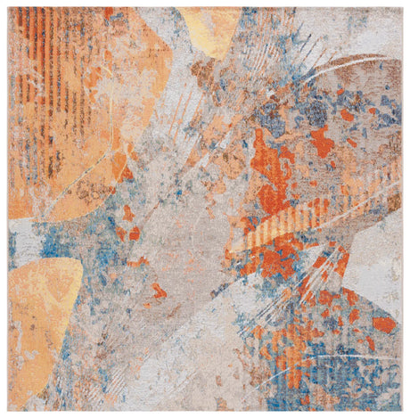 Safavieh Barbados 500 6'-6" x 6'-6" Rug in Blue / Rust