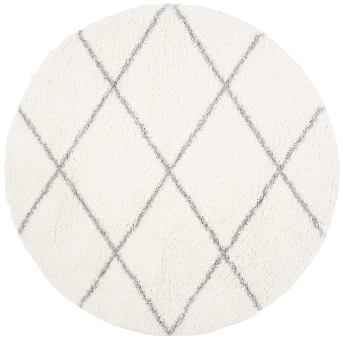 Safavieh Parma Shag 5'-3" x 5'-3" Rug in Cream / Grey