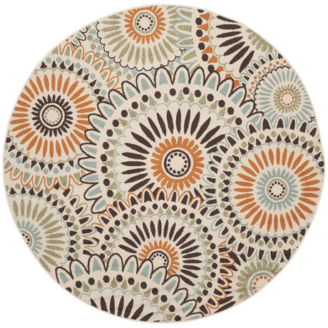 Safavieh Veranda 5'-3" x 5'-3" Rug in Cream / Chocolate