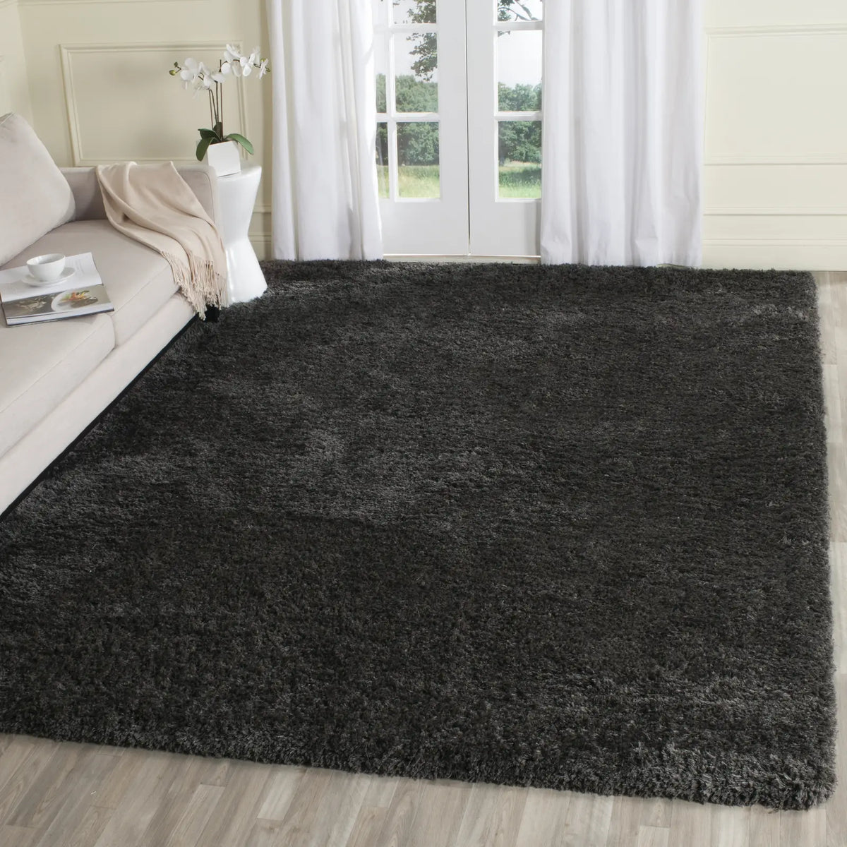 Safavieh Supreme Shag 8'-0" x 10'-0" Rug in Dark Grey