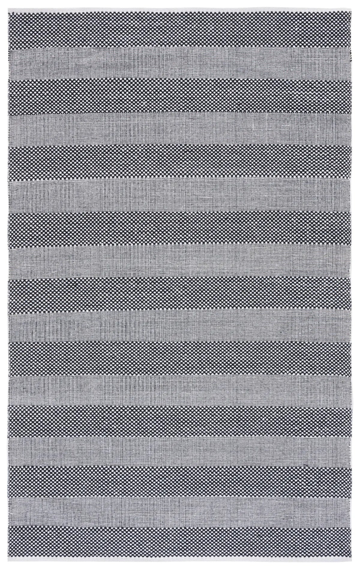 Safavieh Striped Kilim 4'-0" x 6'-0" Rug in Ivory / Black