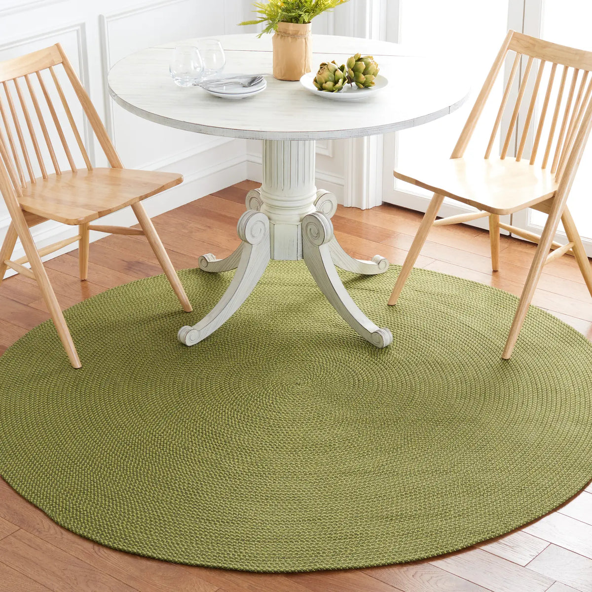 Safavieh Braided 5'-0" x 5'-0" Rug in Olive / Green