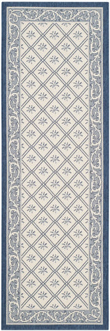 Safavieh Courtyard 2'-3" x 6'-7" Rug in Beige / Navy