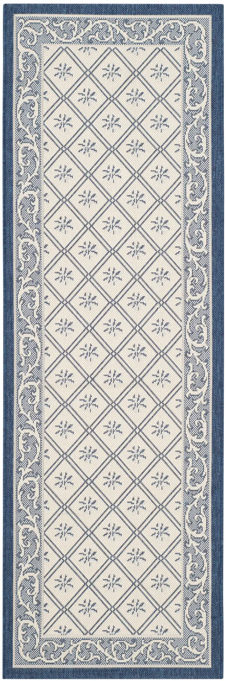 Safavieh Courtyard 2'-3" x 6'-7" Rug in Beige / Navy