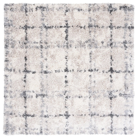 Safavieh Fontana Shag  800 6'-7" x 6'-7" Rug in Grey / Ivory