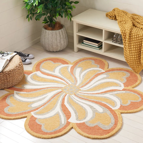 Safavieh Novelty 5'-0" x 5'-0" Rug in Rust / Gold