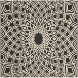 Safavieh Courtyard 6'-7" x 6'-7" Rug in Black / Beige