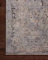 Loloi Sonnet Snn-05 Charcoal/Slate Rug - corner on wood