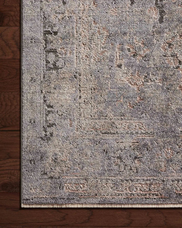 Loloi Sonnet Snn-05 Charcoal/Slate Rug - corner on wood