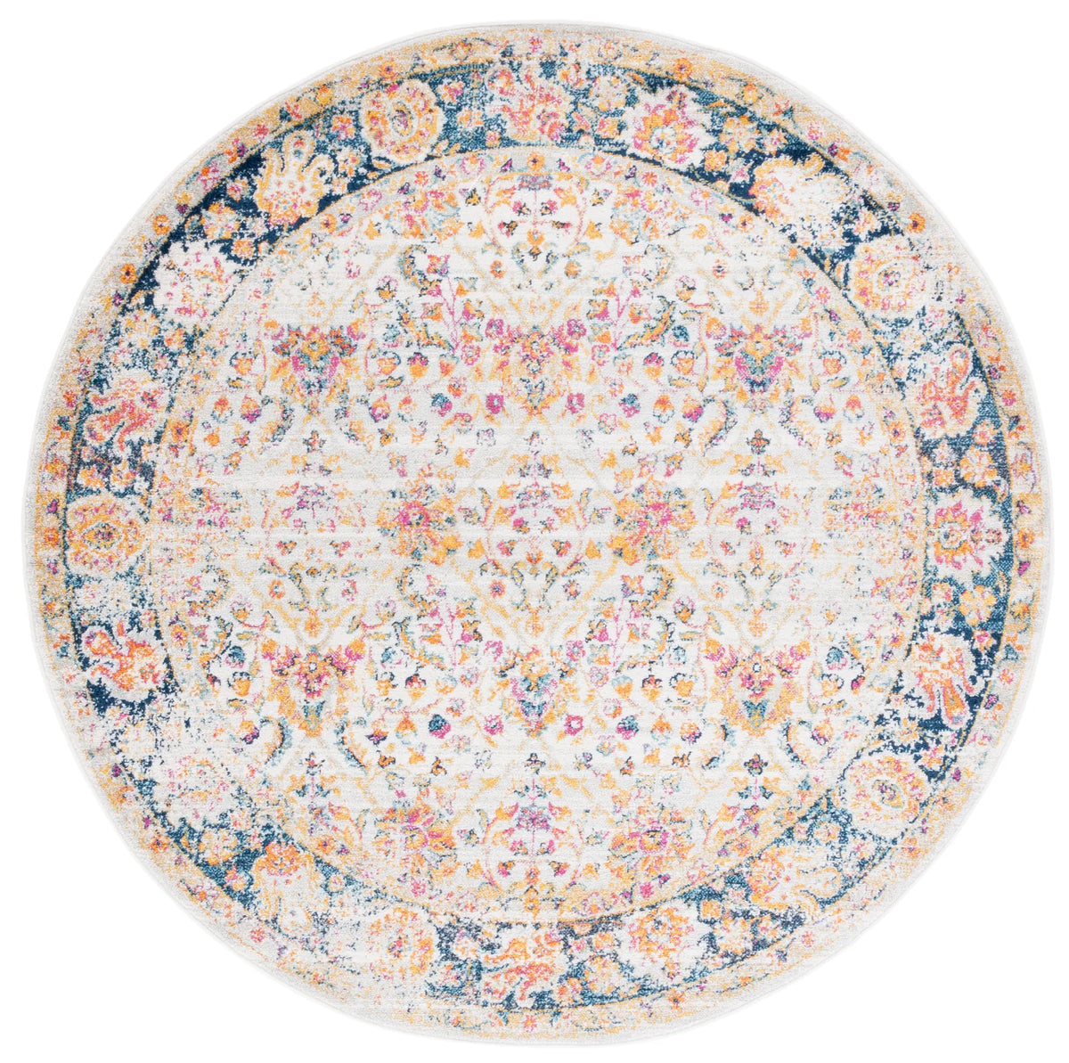 Safavieh Madison 6'-7" x 6'-7" Rug in Cream / Navy