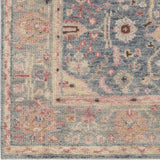 Chandra Wendi WEN-58103 Blue / Gold / Green / Multi rug, close-up detail