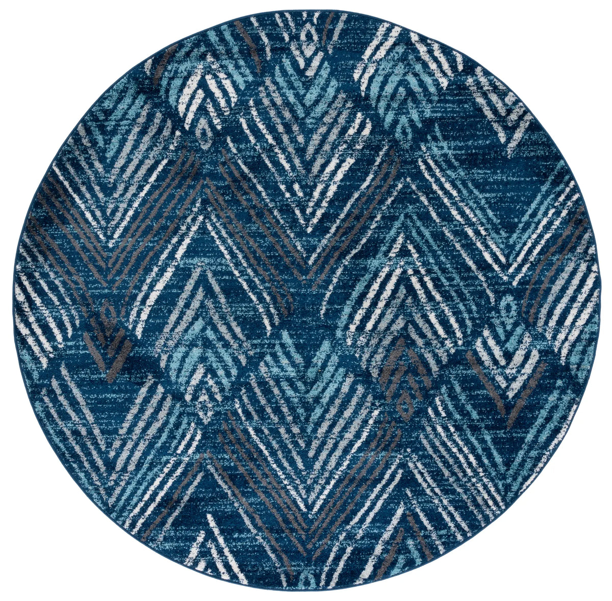 Safavieh Amsterdam 6'-7" x 6'-7" Rug in Navy / Aqua