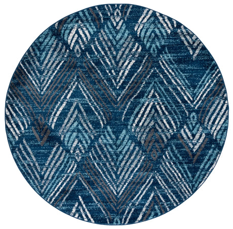 Safavieh Amsterdam 6'-7" x 6'-7" Rug in Navy / Aqua