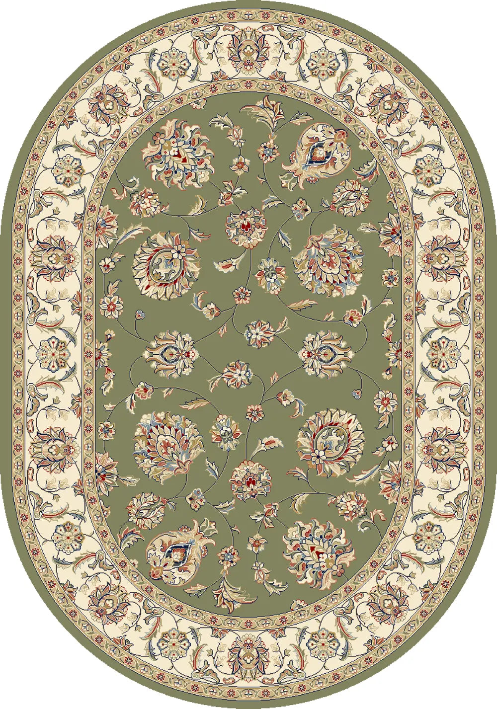 Dynamic Rugs Ancient Garden 57365 Green / Ivory Rugs - Oval