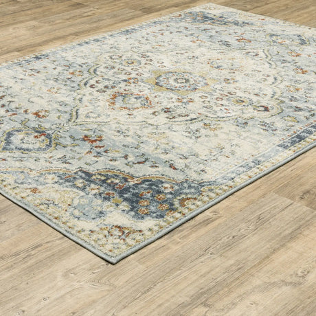 Oriental Weavers Sphinx Branson Br01A Blue/ Multi Rugs - angle detail