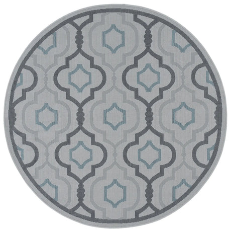Safavieh Courtyard 5'-3" x 5'-3" Rug in Light Grey / Anthracite
