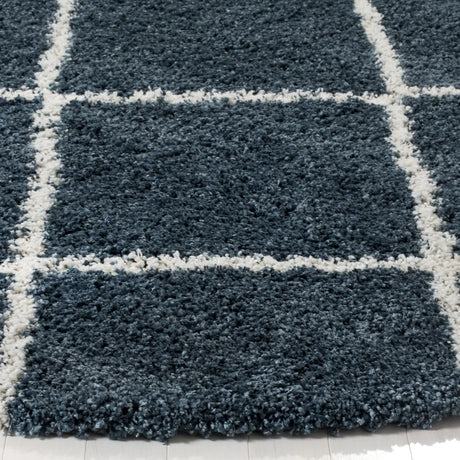 Safavieh Hudson Shag 5'-3" x 5'-3" Rug in Slate Blue / Ivory