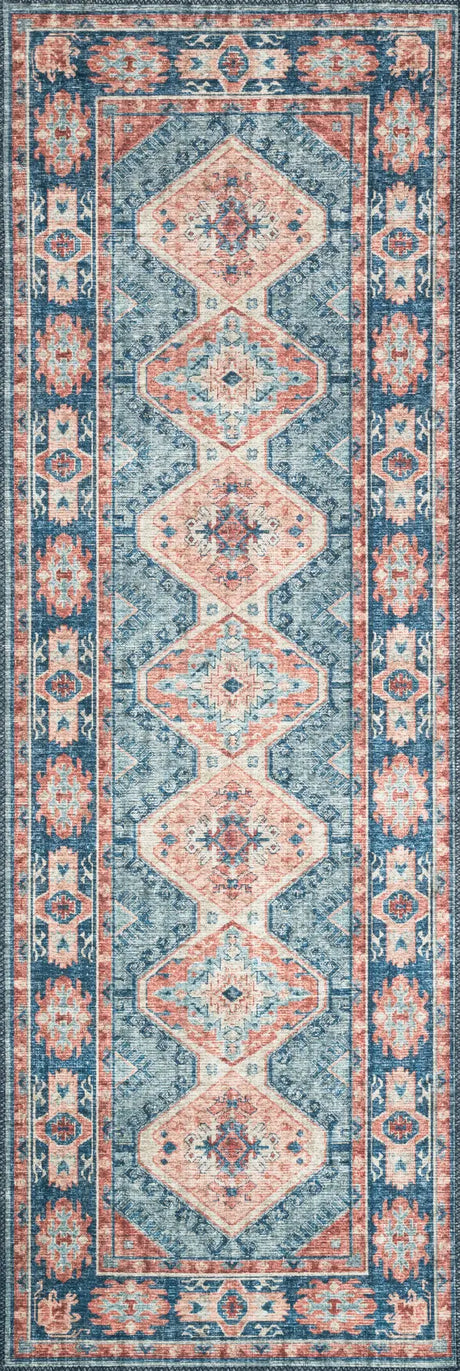 Loloi Skye Sky-03 Turquoise/Terracotta Rugs - runner flat