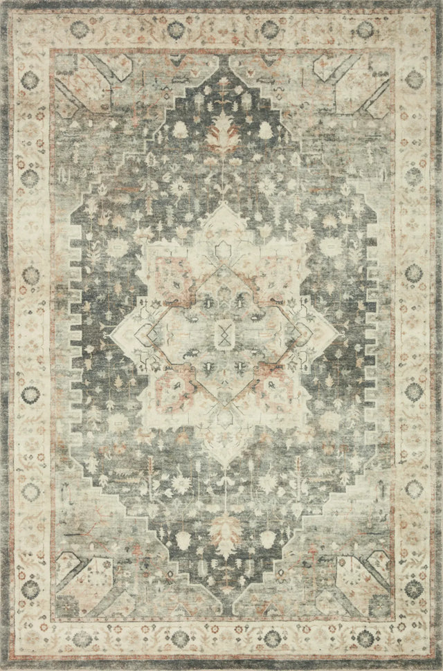 Loloi Rosette Ros-09 Slate/Ivory Rugs - main flat