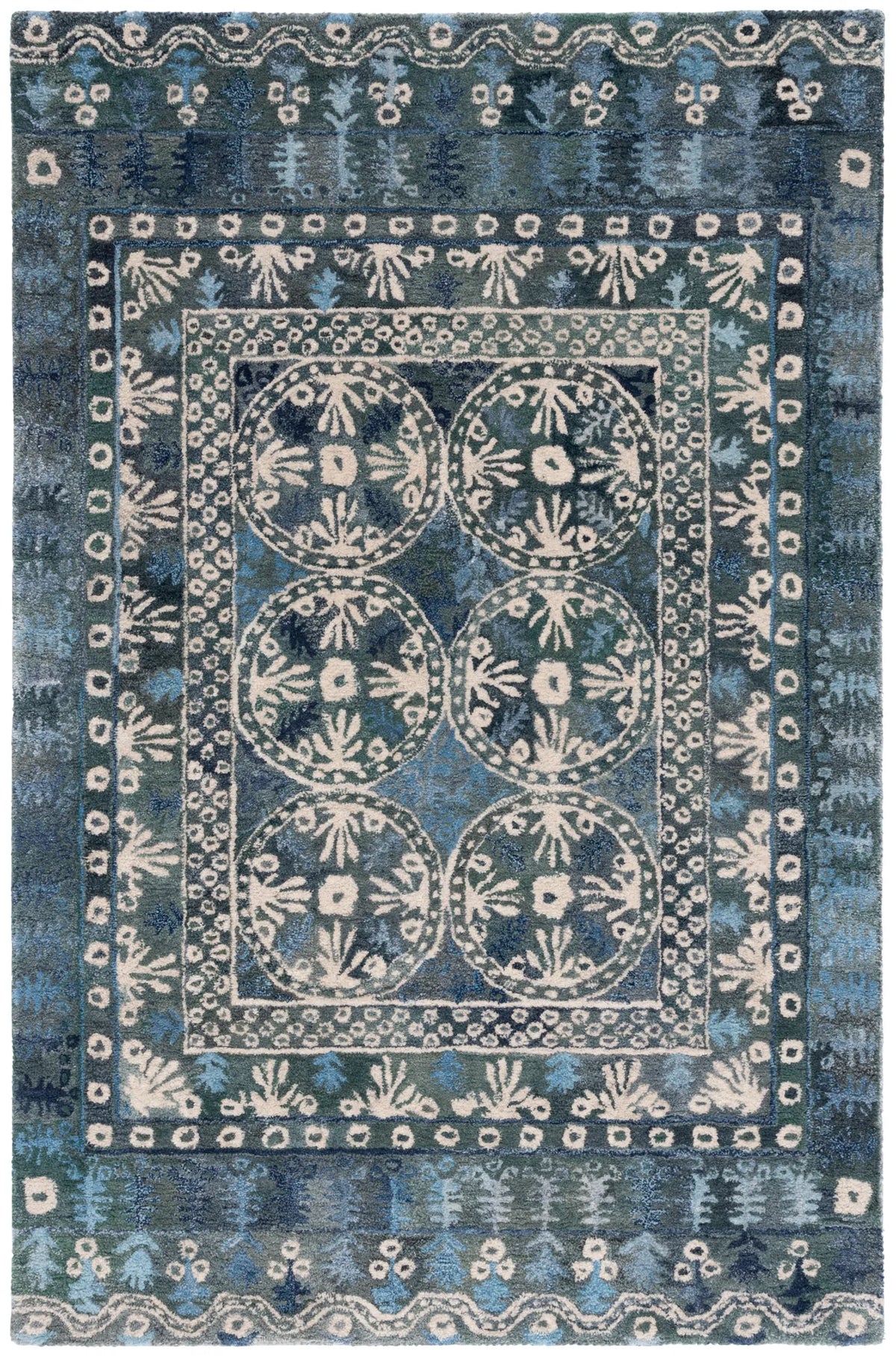 Safavieh Anatolia 4'-0" x 6'-0" Rug in Navy / Beige