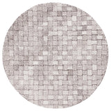 Safavieh Micro-Loop 5'-0" x 5'-0" Rug in Brown / Ivory