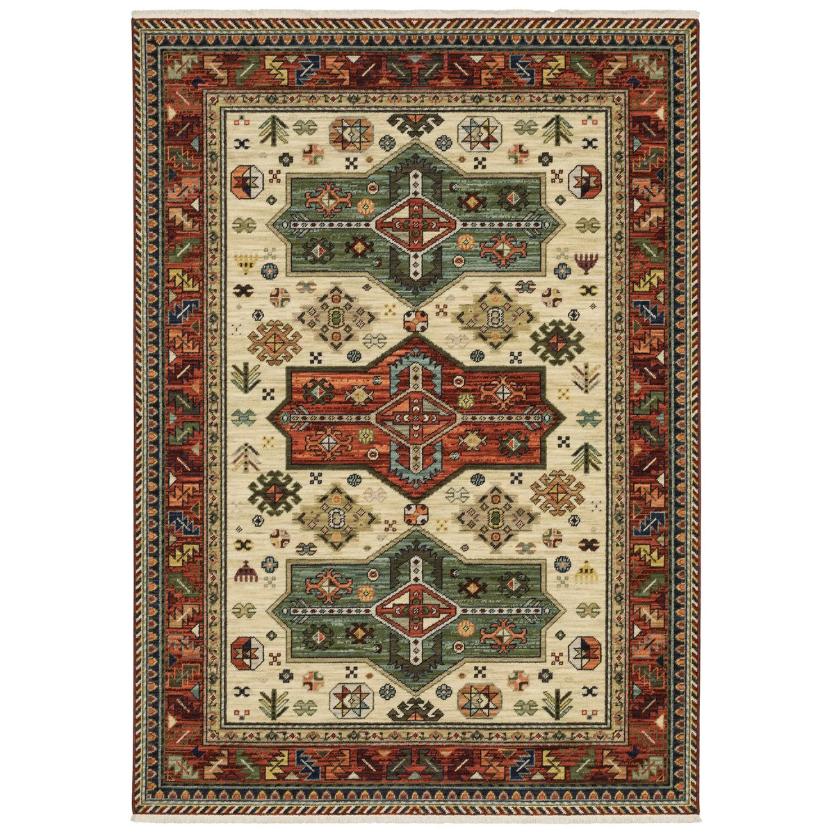 Oriental Weavers Lilihan 8022R Red/ Multi Rug - main flat