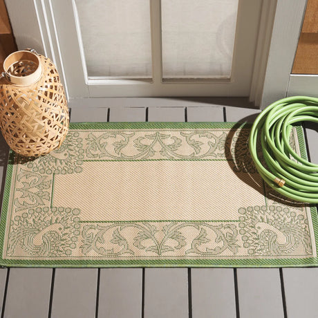 Safavieh Courtyard 2'-0" x 3'-7" Rug in Natural / Olive