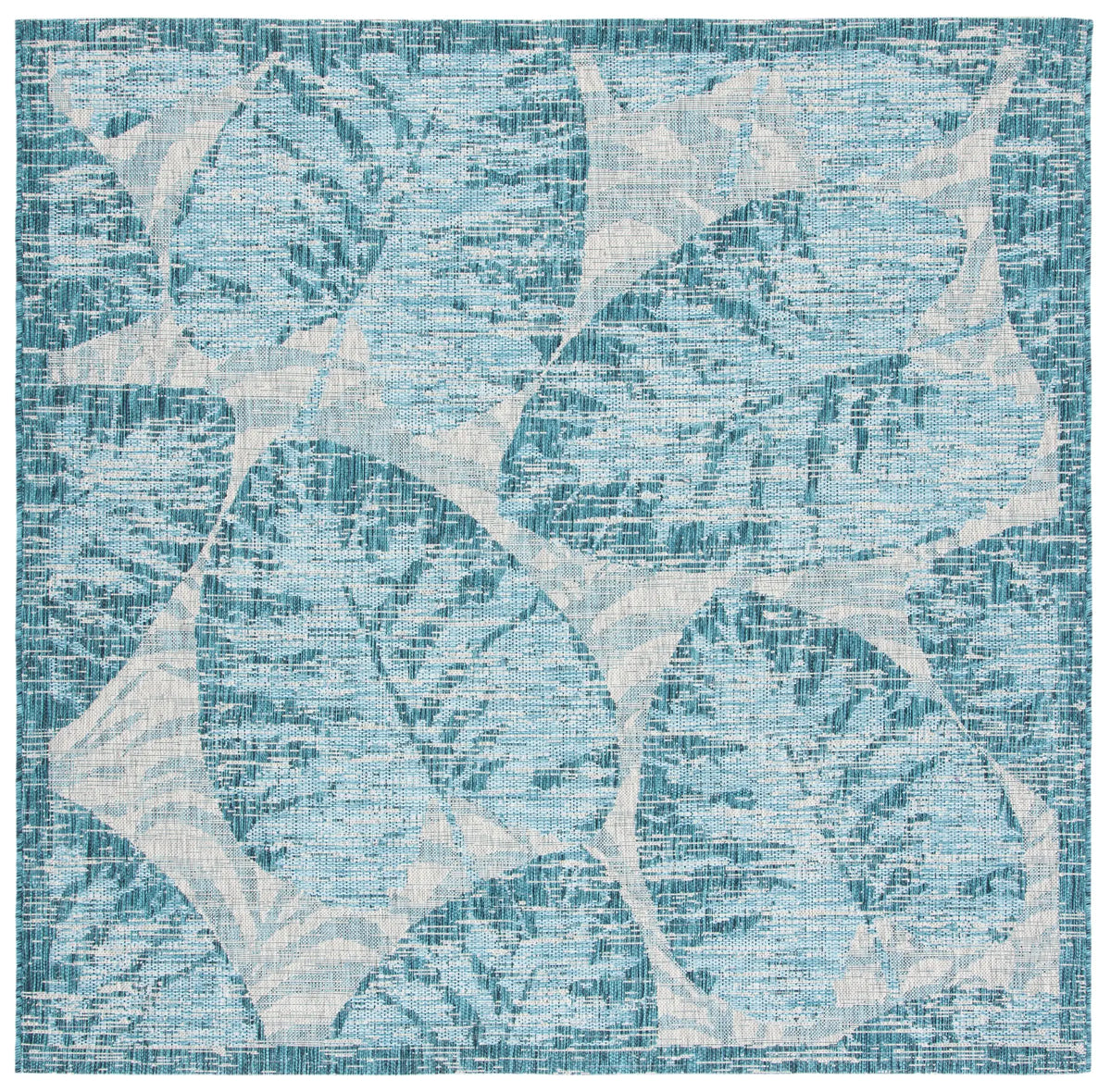 Safavieh Courtyard 6'-7" x 6'-7" Rug in Grey / Aqua