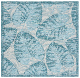 Safavieh Courtyard 6'-7" x 6'-7" Rug in Grey / Aqua