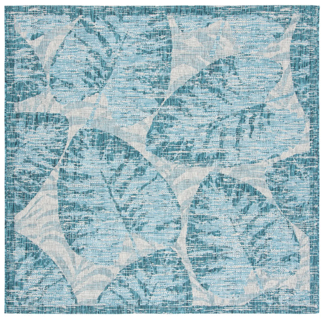 Safavieh Courtyard 6'-7" x 6'-7" Rug in Grey / Aqua