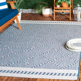 Safavieh Courtyard 4'-0" x 5'-7" Rug in Navy / Ivory