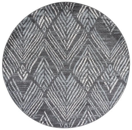 Safavieh Amsterdam 6'-7" x 6'-7" Rug in Dark Grey / Light Grey