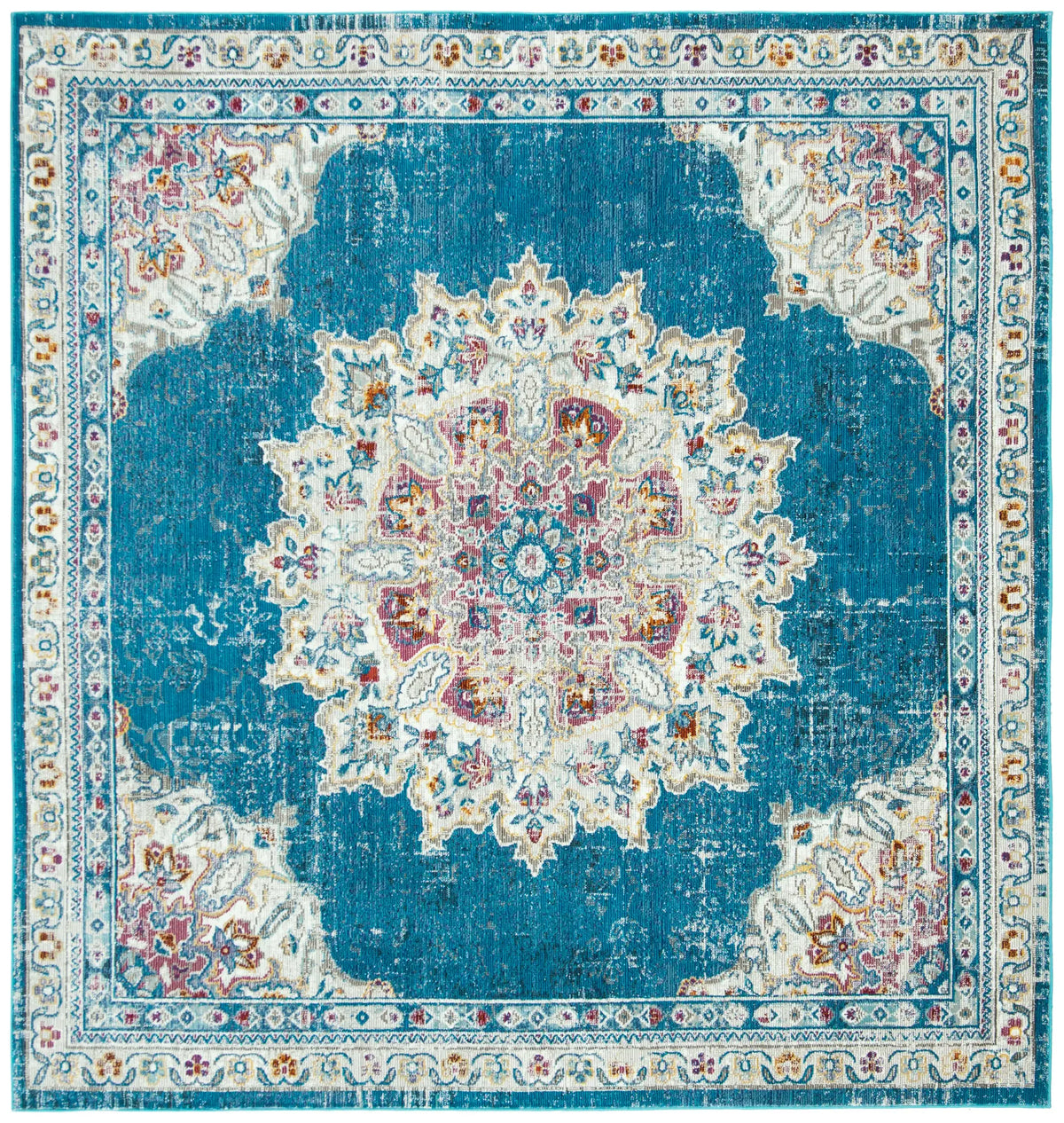 Safavieh Aria 6'-5" x 6'-5" Rug in Navy / Ivory