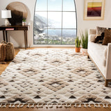 Safavieh Moroccan Tassel Shag 10'-0" x 14'-0" Rug in Ivory / Brown