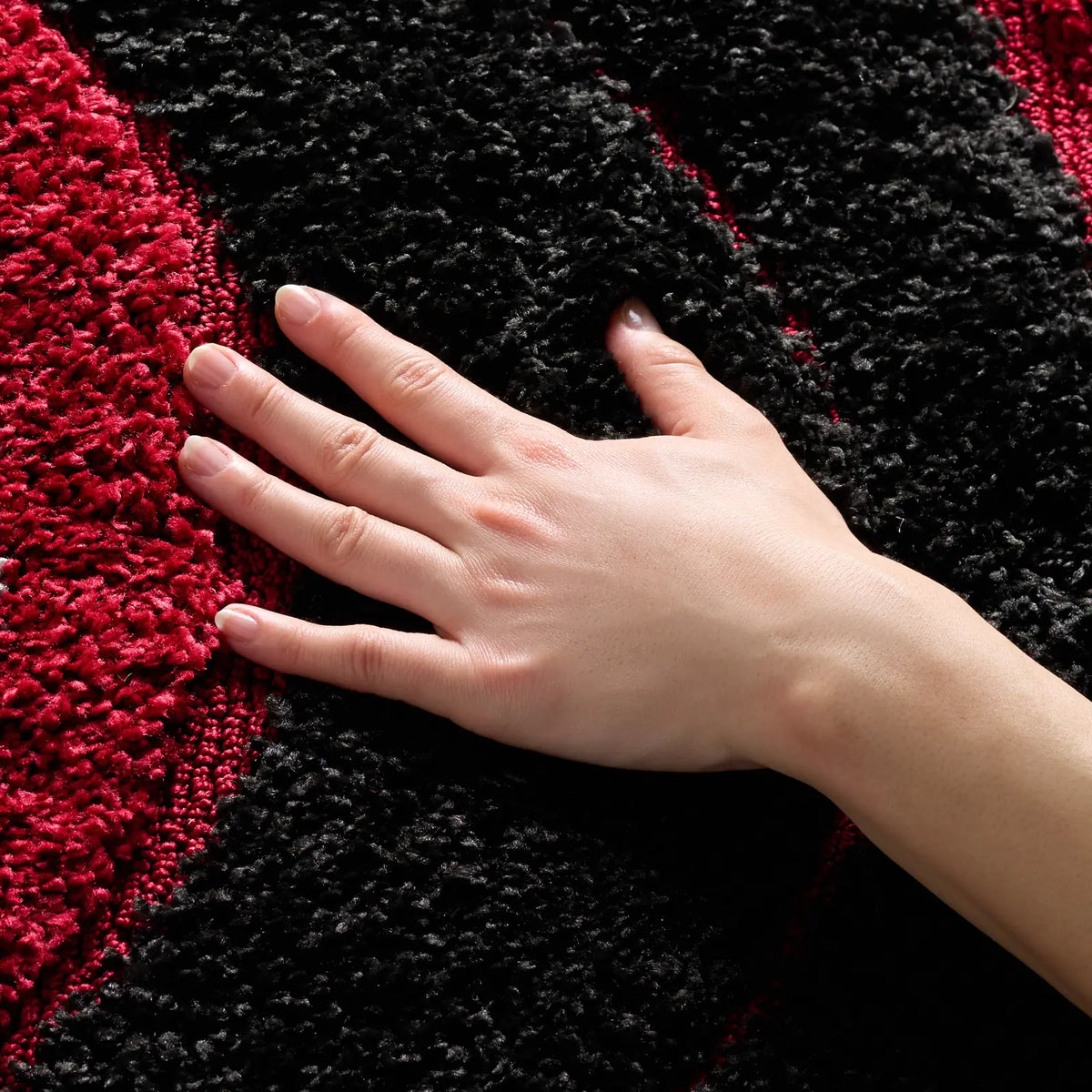 Safavieh Florida Shag 3'-3" x 5'-3" Rug in Black / Red