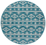 Safavieh Courtyard 6'-7" x 6'-7" Rug in Teal / Grey