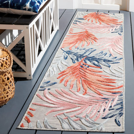 Safavieh Cabana 2'-0" x 10'-0" Rug in Grey / Rust